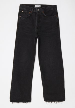 CROP - Vaqueros rectos - washed black