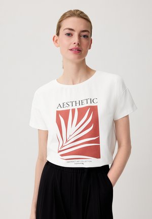 comma, MIT FRONTPRINT - Print T-shirt - weiß