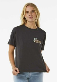 Rip Curl TIKI TROPICS - T-shirt con stampa - washed black
