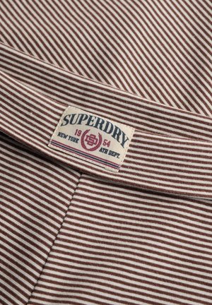 Superdry & Co, SUPERDRY ATHLETIC ESSENTIALS STRIPE JERSEY TROUSERS.. - Pantalones - chestnut brown stripe