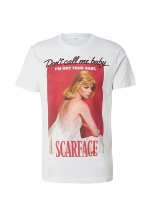 Merchcode, SCARFACE ELVIRA TEE - Print T-shirt - white