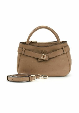 Guess, ELLA LOGO MINI SATCHEL - Sac à main - beige logo