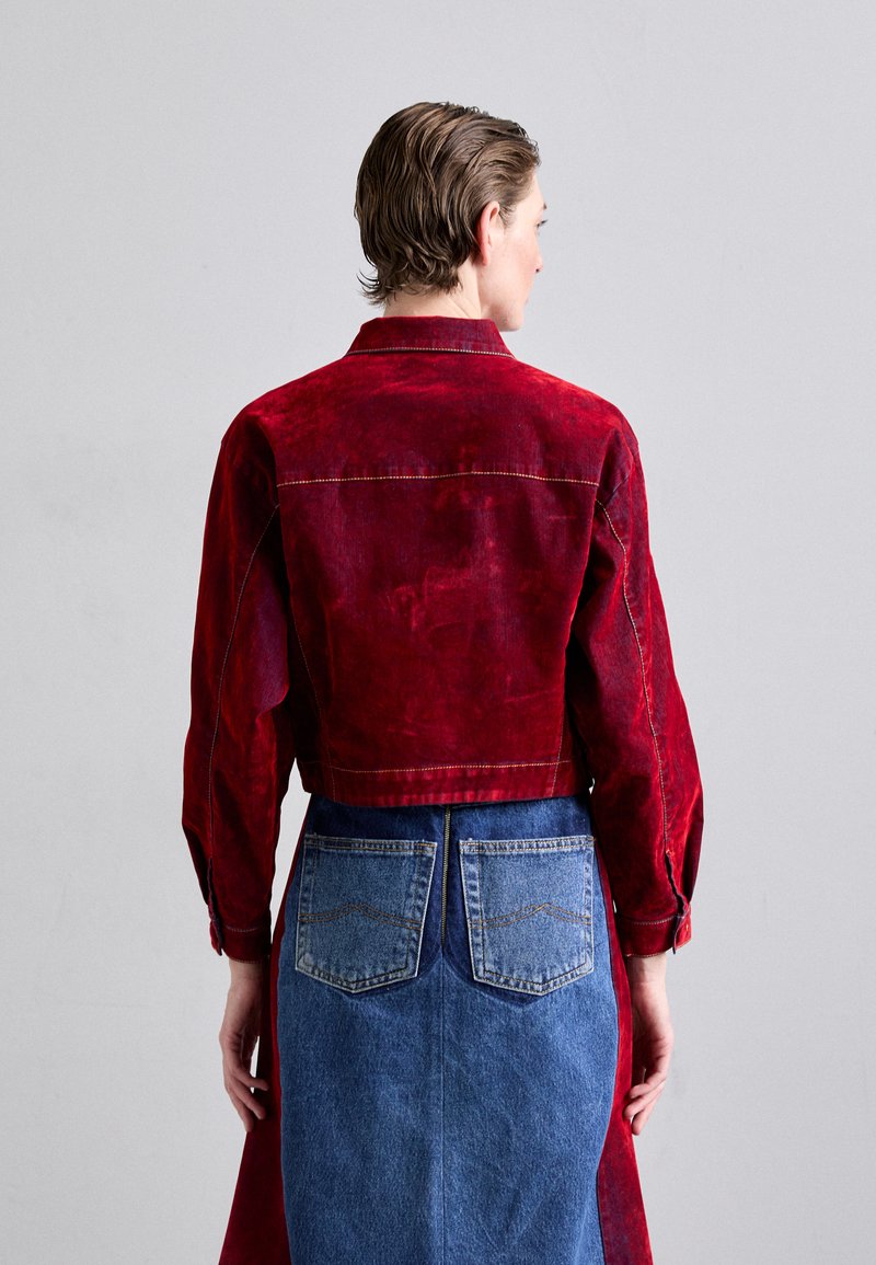 Cuero Cazadora Vaquera Chaqueta Jeans Roja Mujer Pepe Jeans