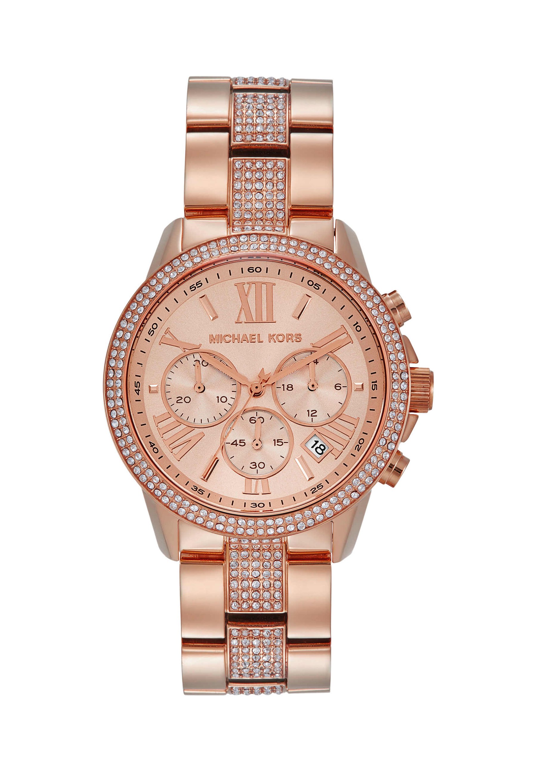 Michael Kors BRYNN フルパヴェ ローズゴールド Michael Kors BRYNN - Chronograph watch - rose gold-coloured - Zalando
