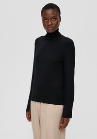 s.Oliver BLACK LABEL ROLLKRAGEN AUS MIX - Pullover - schwarz