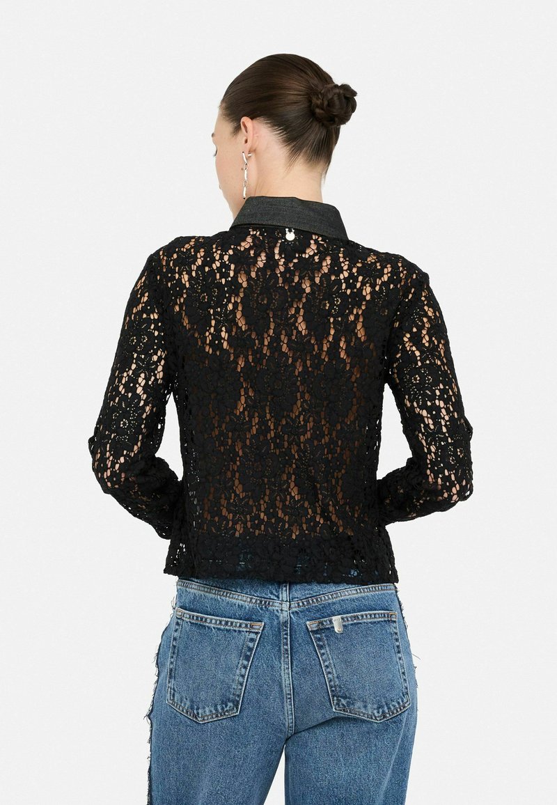 Chemisier Noir Manches Ballon Avec Strass - Liu Jo - Taille 42 IT/36 FR