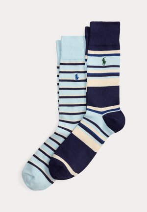 Polo Ralph Lauren, STRIPED COTTON-BLEND TROUSER SOCK 2-PACK - Sokid - dark blue