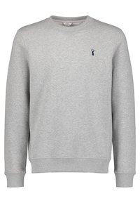 Grauer Sweatshirt aus Baumwollmischung, mit Rundhalsausschnitt, langen Ärmeln, gerippten Bündchen und einem kleinen Marineblauen Hummer-Logo auf der Brust.