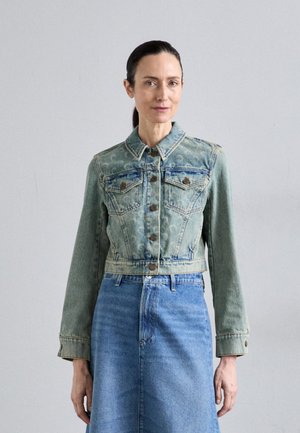 MOON LASER CROPPED JACKET - Veste en jean - light beige