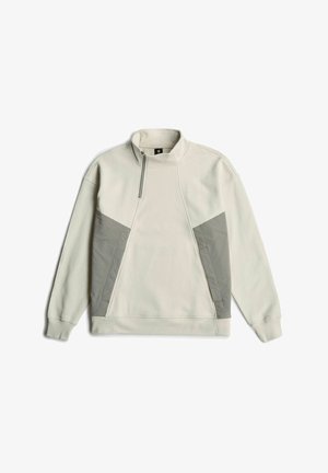 G-STAR, FABRIC MIX HALF ZIP SWEATER - Sweater - whitebait
