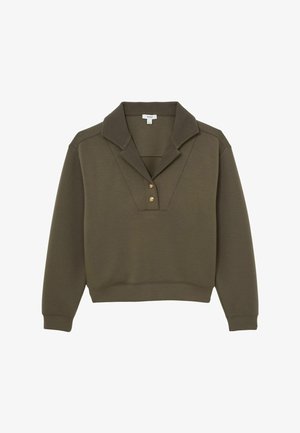 Reiss, BELLA PREMIUM INTERLOCK COLLAR - Sudadera - khaki green