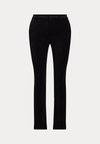STRETCH VELVET CROPPED PANT - Nohavice - black