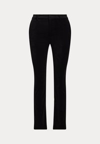 STRETCH VELVET CROPPED PANT - Bukse - black