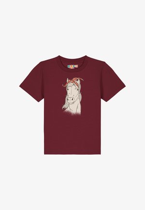 watapparel PFERD - T-shirt print - burgundy