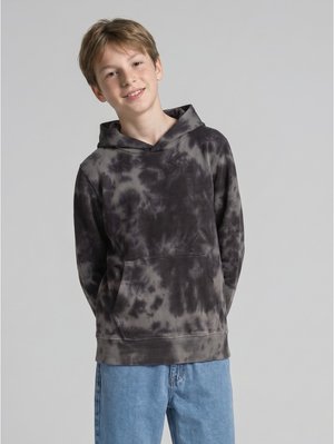 TOM TAILOR, TOM TAILOR STRICK & SWEATSHIRTS HOODIE SWEATSHIRT MIT BATIKMUSTER - Sweat à capuche - dark grey tie dye