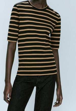 Massimo Dutti T-shirt print - dark brown