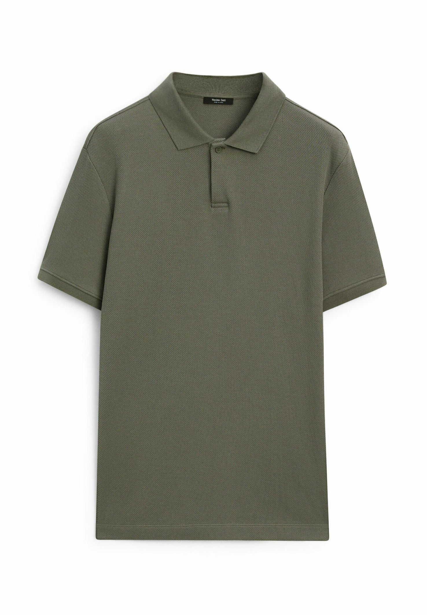 【Massimo Dutti】Micro textured pique cotton polo shirt Micro textured piqué cotton polo shirt · Maroon, White, Navy