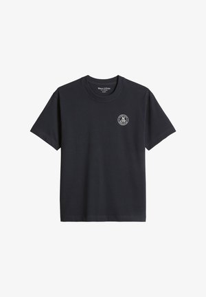 Marc O'Polo, MOP CLUB '67 FOOTBALL T-SHIRT, HEAVY JERSEY, OVERSIZE - Nyomott mintás póló - dark navy