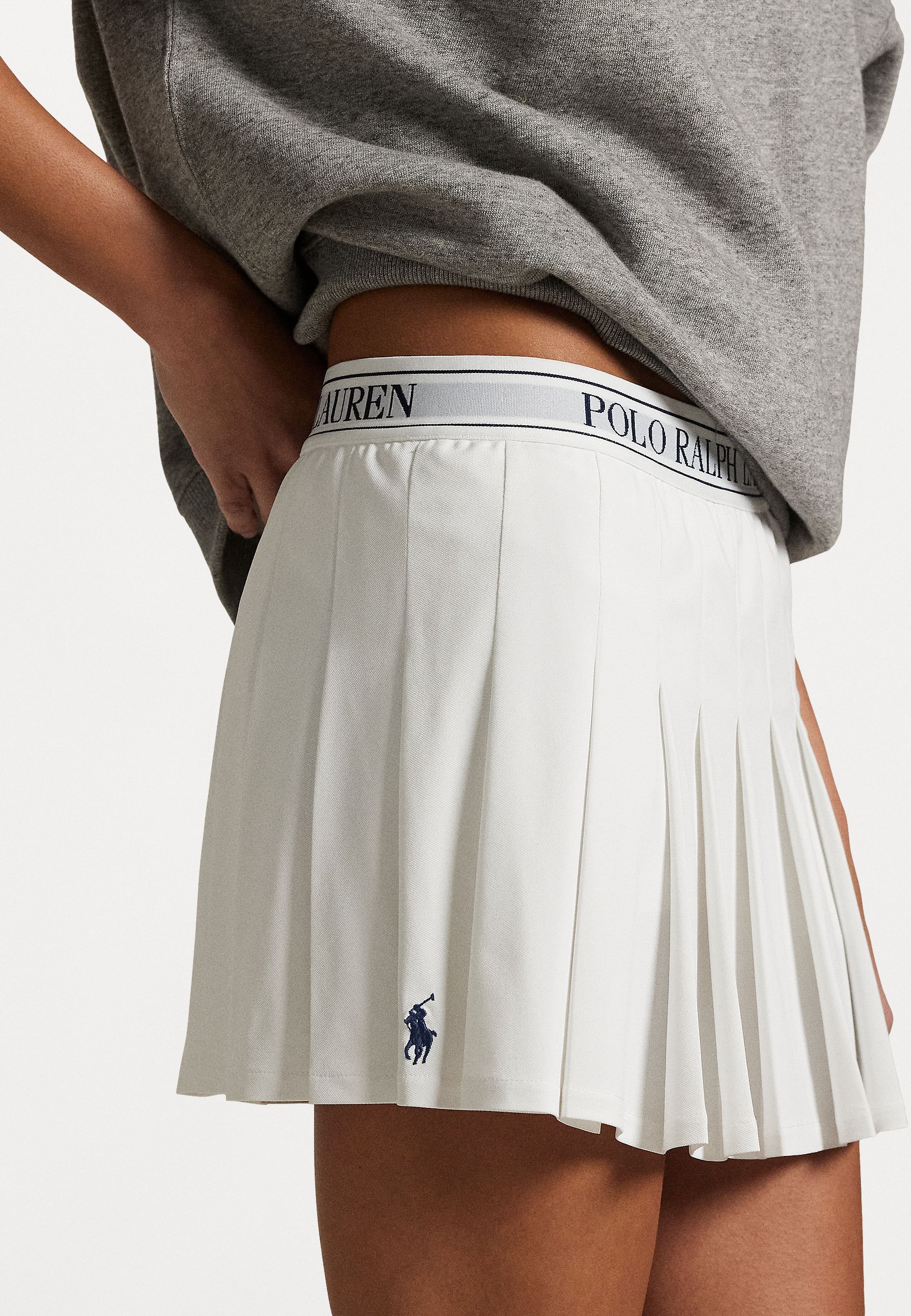 Ralph Lauren Pique Mesh スカート ホワイト Polo Ralph Lauren PIQUÉ MESH PLEATED SKORT - Pleated skirt