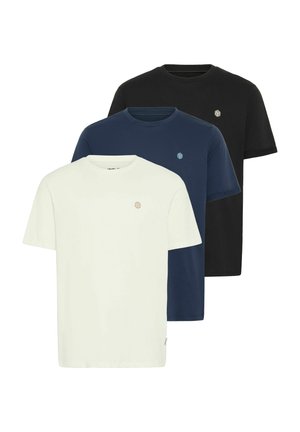 BHVIGTI 3 PACK - Basic T-shirt - blackwhite dress blues