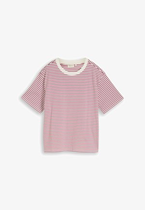 TOM TAILOR DENIM, BOXY T-SHIRT - Camiseta estampada - mauve white stripe