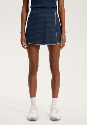 JACQUARD PIQUÉ - Mini skirts  - dark blue