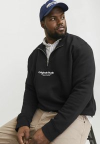 Jack & Jones JORVESTERBRO QUARTER ZIP - Felpa - black