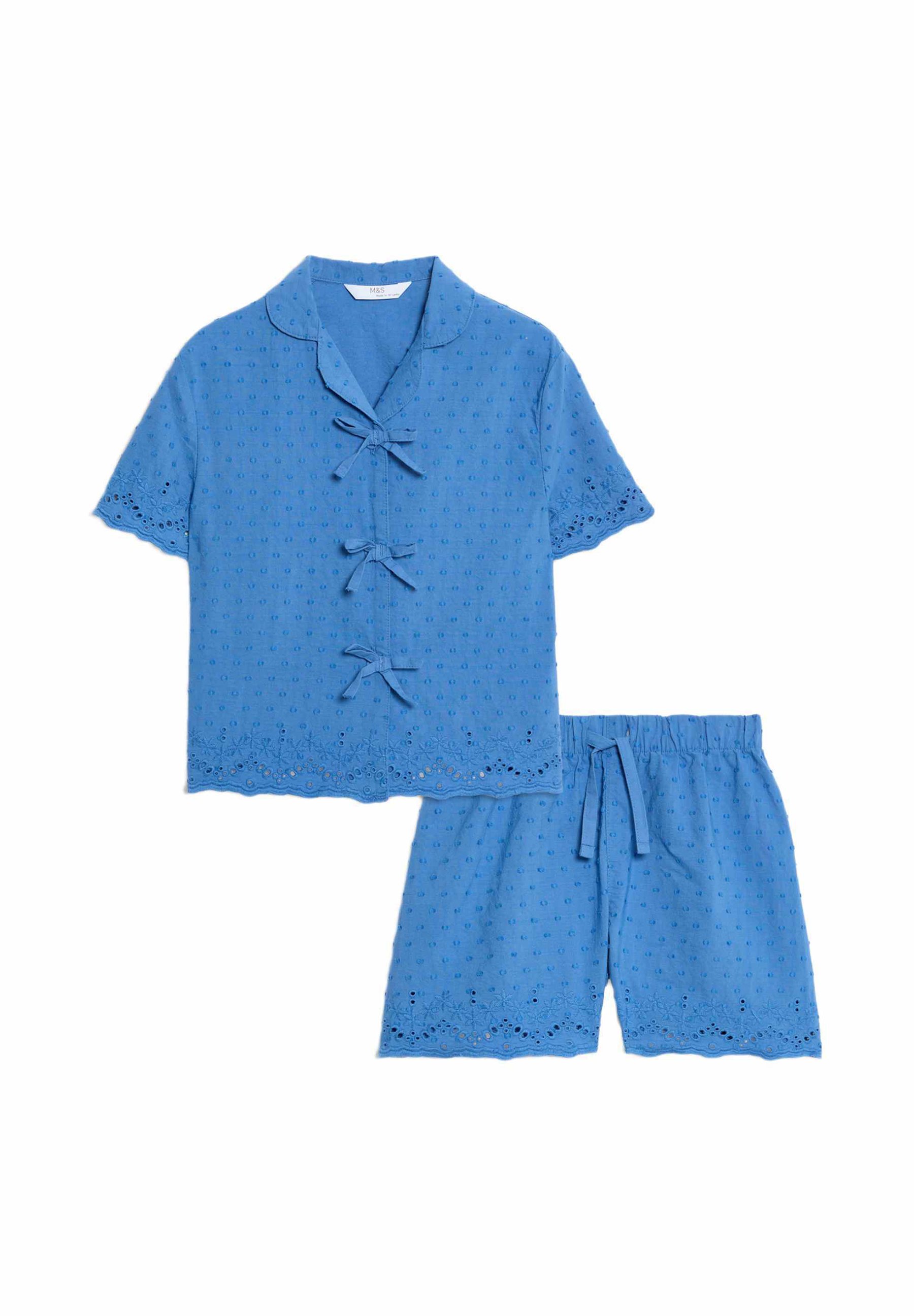 Marks Spencer BRODERIE SET Pyjama set blue Zalando