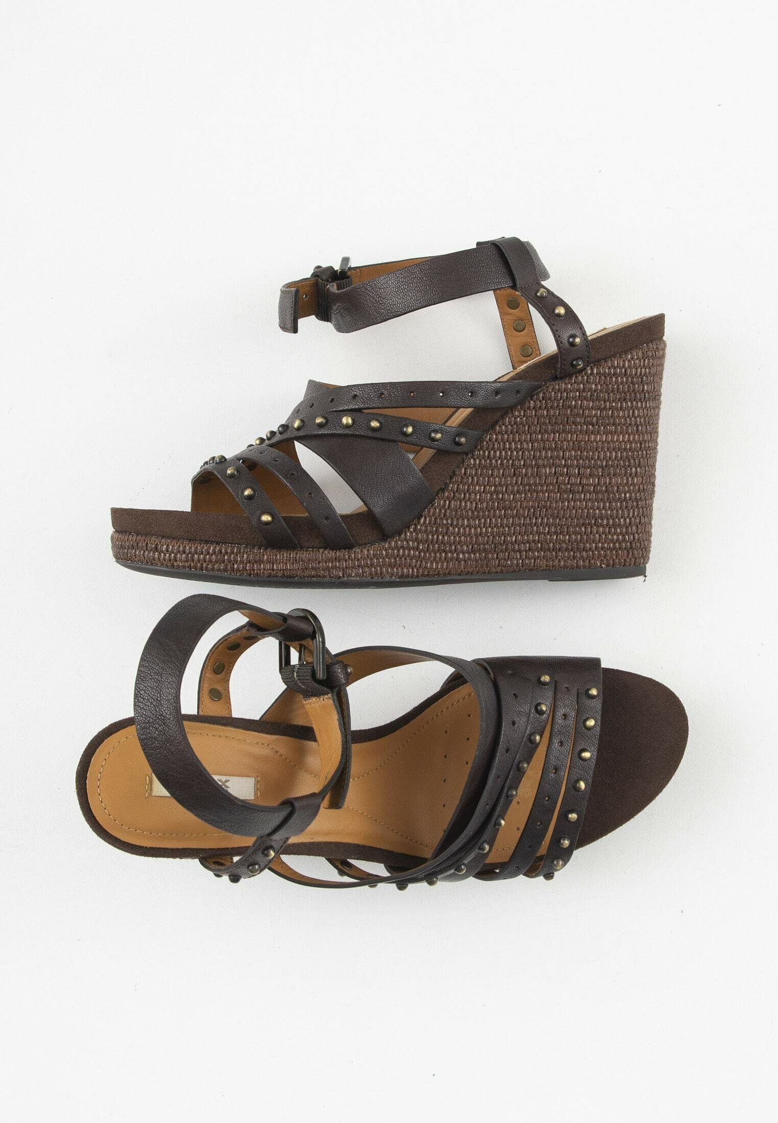 Geox Sandalen met hoge hak - brown/Bruin - Zalando.nl