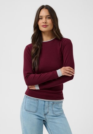 Kaffe, KAYELLINA 2-IN-1 LS T-SHIRT - T-shirt à manches longues - windsor wine