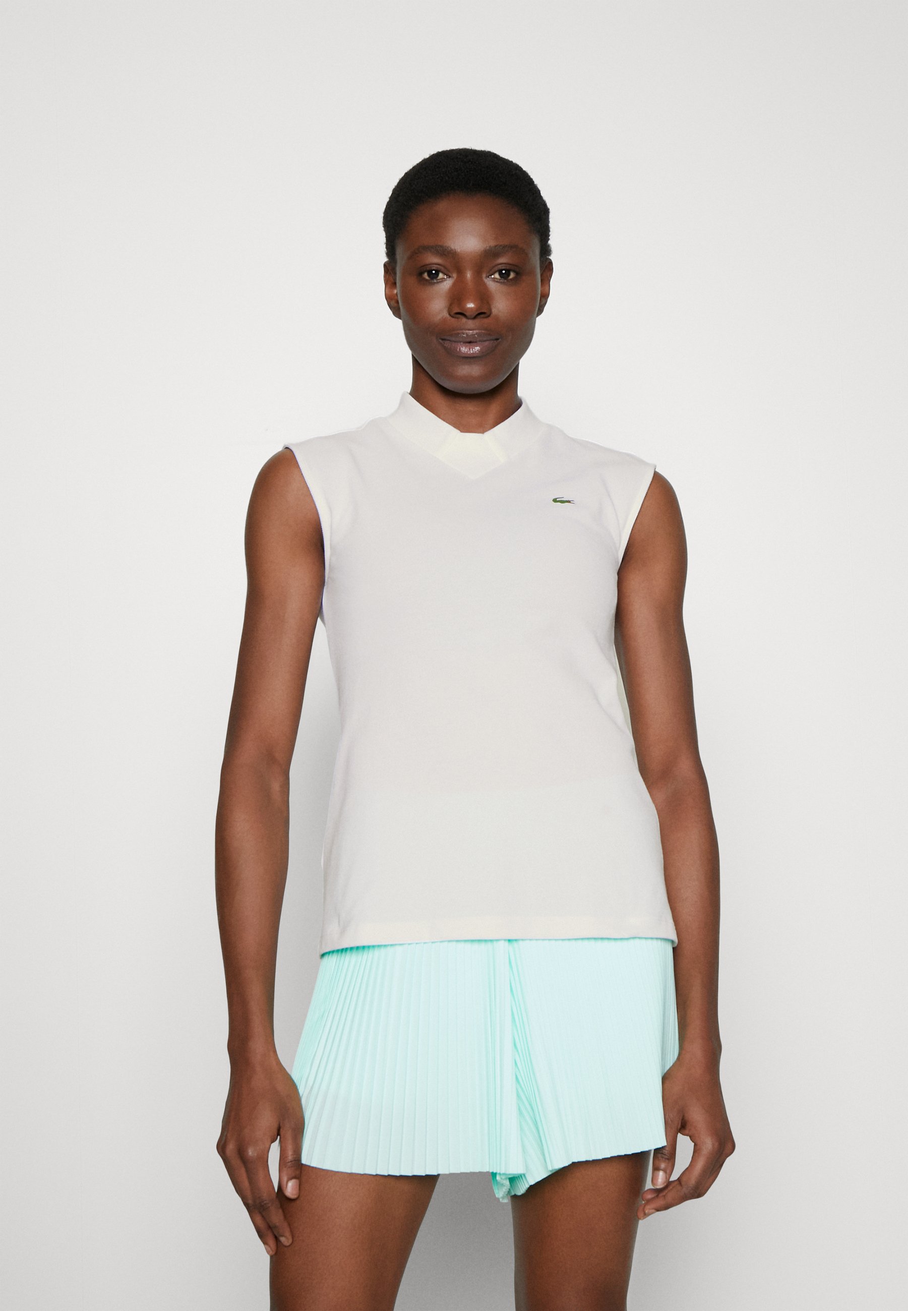 lacoste golf & tennis sleeveless polo pleated dress