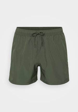 Bañador verde hecho de una tela ligera y suave. Cuenta con una cinturilla elástica con cordón para ajustar.