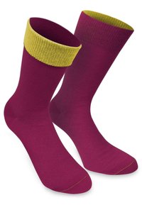 Normani MID CUT SOCKS BI-COLOR - Socken - magenta/gelb