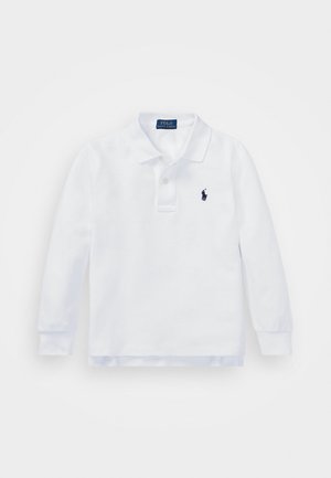 COTTON MESH LONG-SLEEVE POLO SHIRT - Polo - white
