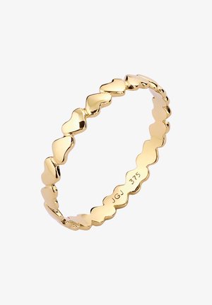 Guld ring med en blød scalloped design med glatte, afrundede kanter. Indgraveret med "JGJ 375" indeni for ægthed.