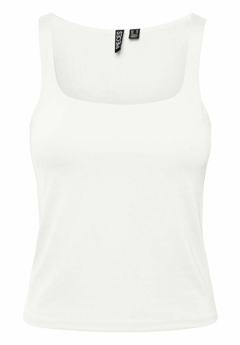 PIECES dam topp PCMAY - Bright white black contrast