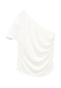 GATHERED ASYMMETRIC - Bluse - white