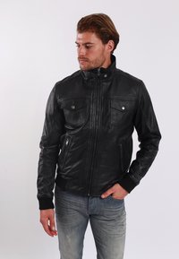 Lee Cooper - Veste en cuir - black Image miniature 1