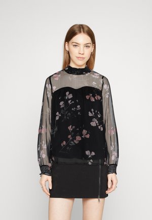 Vero Moda VMMARYA HIGHNECK - Bluse - black/kaya