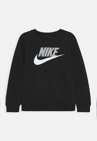 Svart sweatshirt i bomullsblandning med en stor vit Nike-logotyp över bröstet och en klassisk rundhals. Ribbad mudd på ärmar och nederkant.