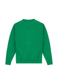 Felpa verde con collo rotondo, maniche lunghe e orlo a costine. Realizzata in un tessuto morbido e texture senza alcun motivo o decorazioni.