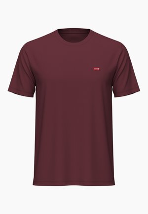 Camiseta burdeos de algodón, con mangas cortas y cuello redondo. Incluye un pequeño logo rojo de Levi's en el pecho.