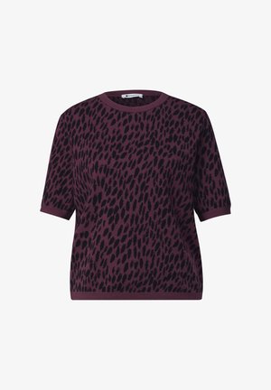 Street One, JACQUARD PULLOVER MIT RUNDHALS UND LEO-MUSTER - Print T-shirt - rustic rouge