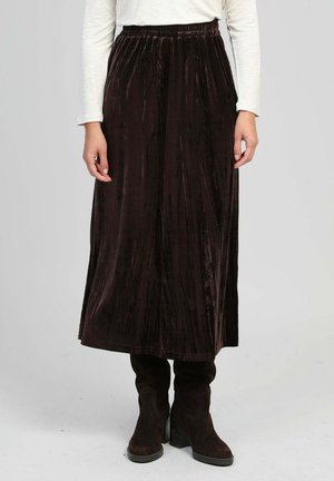 MIDI JANAIS - Jupe trapèze - marron