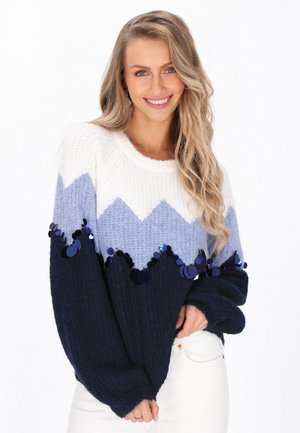 SEQUIN - Pulover - offwhite blue