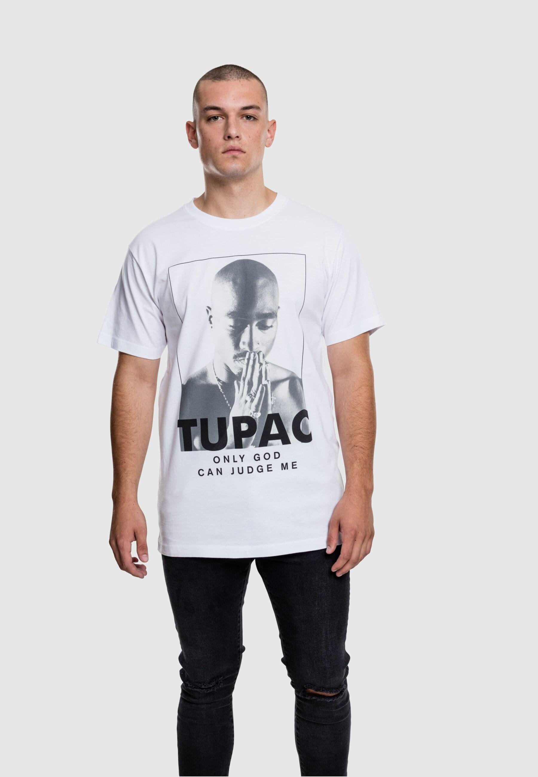 Mister Tee Tupac Cracked Background Tee voor heren, wit, L