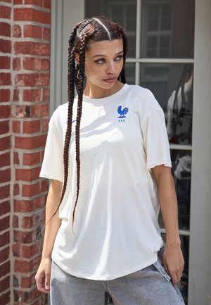 FRANCE FFF ONE RELAXED SHORT SLEEVES - T-shirt de sport - pale ivory/washed coral/bright blue