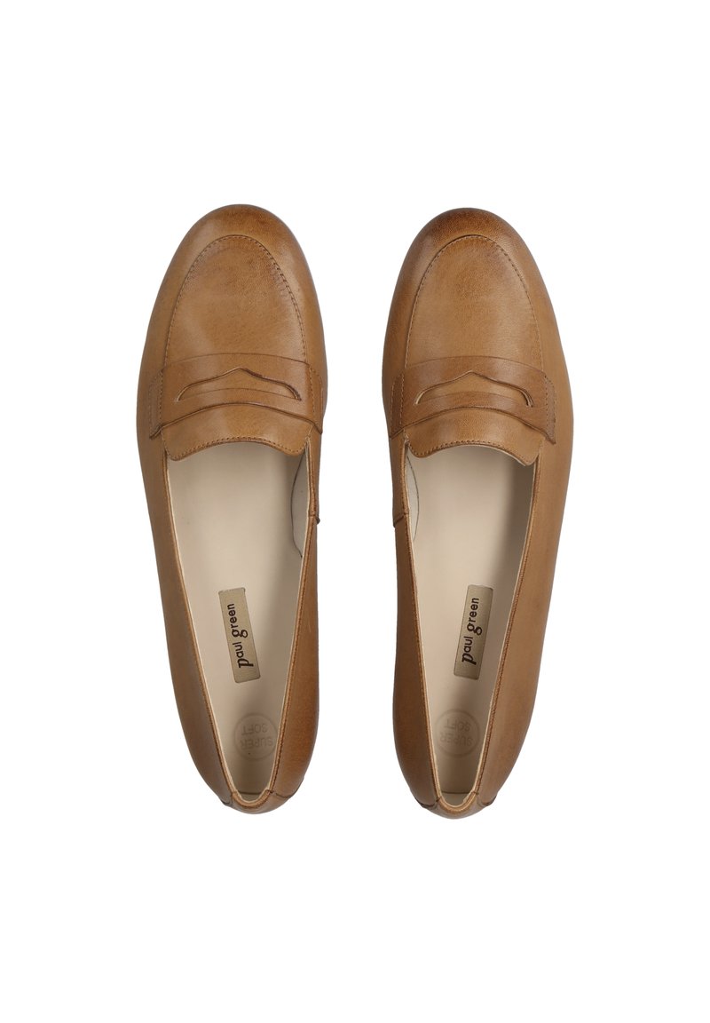 Paul Green Brown Leather Loafers Slip-Ons Paul Green 1136-099 Slippers & Moccasins in brown buy online main image 3