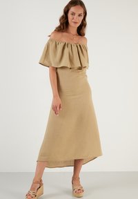 LELA SLIM FIT - Juhlamekko - dark brown