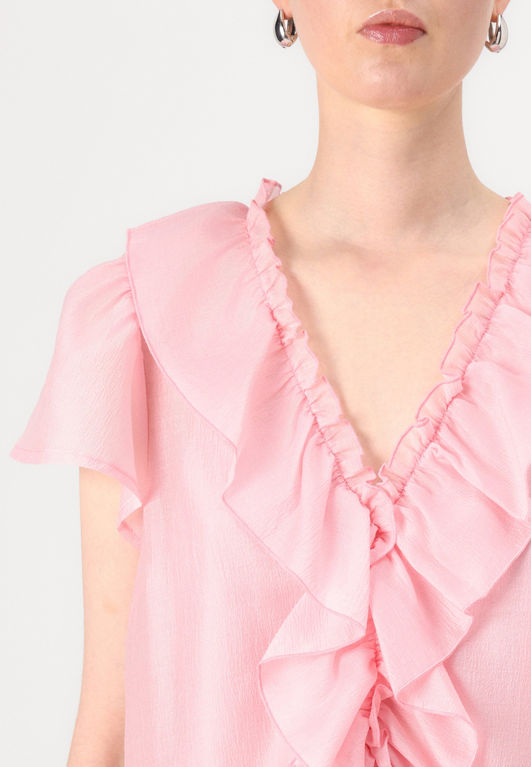 売れ筋商品|||ヤス シャツ レディース トップス YASCAMA - Blouse - coral blush YASCAMA Women's Plain Blouse in Coral Blush Color